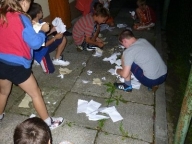 26.8.-1.9.2012 Soustředění, Skládání prvního vzkazu