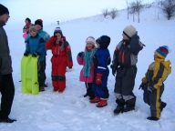 Páteční Hry Orlomonů, tentokrát na tobogánu u kapličky, únor 2006